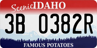 ID license plate 3B0382R