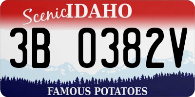 ID license plate 3B0382V