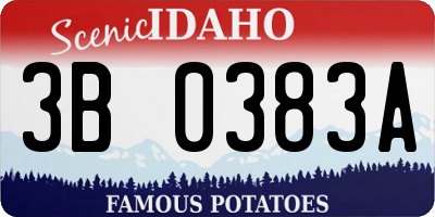 ID license plate 3B0383A