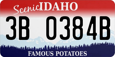 ID license plate 3B0384B