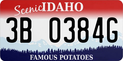 ID license plate 3B0384G