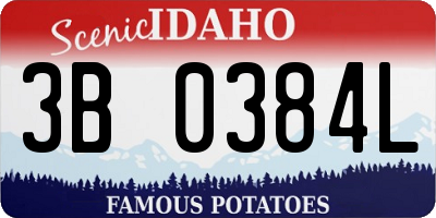 ID license plate 3B0384L