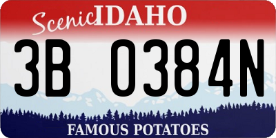 ID license plate 3B0384N