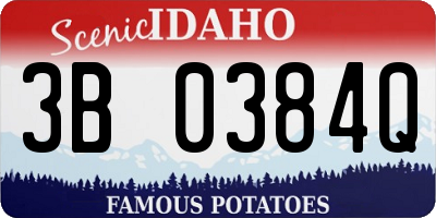 ID license plate 3B0384Q