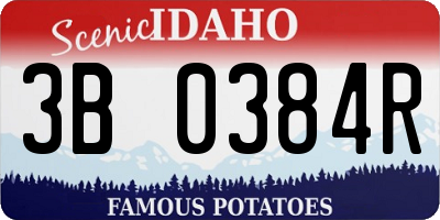 ID license plate 3B0384R