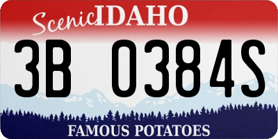 ID license plate 3B0384S