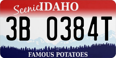 ID license plate 3B0384T