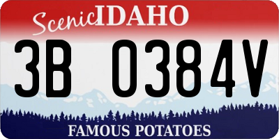 ID license plate 3B0384V
