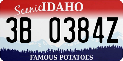 ID license plate 3B0384Z