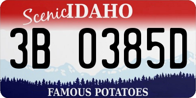 ID license plate 3B0385D