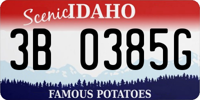 ID license plate 3B0385G