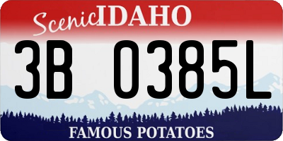 ID license plate 3B0385L