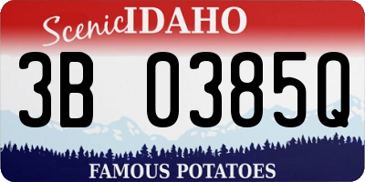 ID license plate 3B0385Q