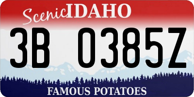 ID license plate 3B0385Z