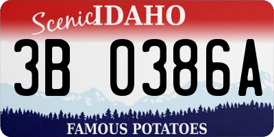 ID license plate 3B0386A