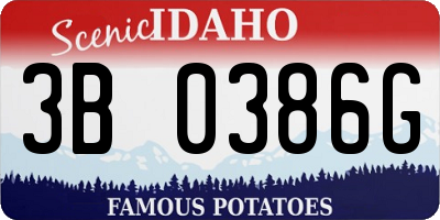 ID license plate 3B0386G