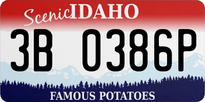 ID license plate 3B0386P