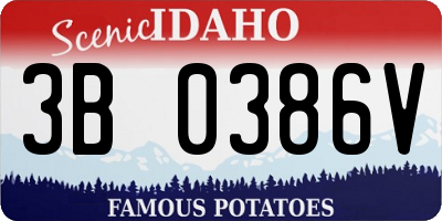 ID license plate 3B0386V