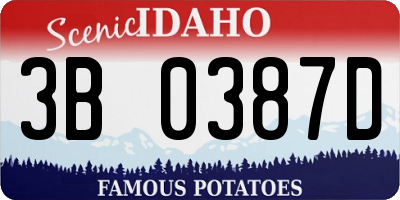 ID license plate 3B0387D