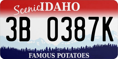 ID license plate 3B0387K