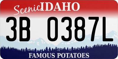 ID license plate 3B0387L
