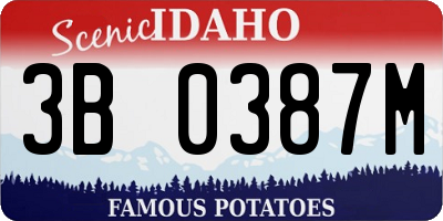 ID license plate 3B0387M