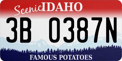 ID license plate 3B0387N