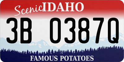 ID license plate 3B0387Q