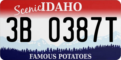 ID license plate 3B0387T