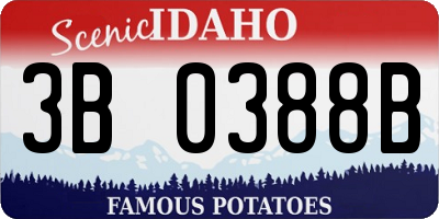 ID license plate 3B0388B