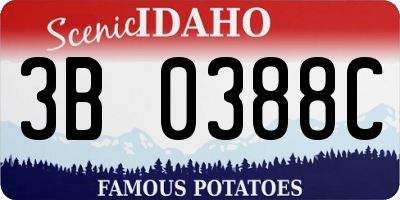 ID license plate 3B0388C