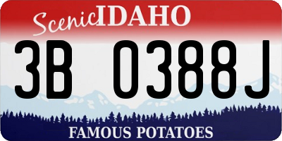 ID license plate 3B0388J
