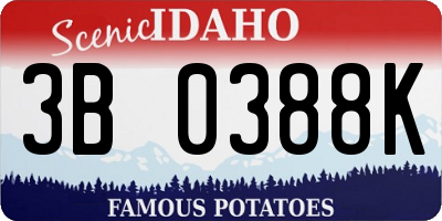 ID license plate 3B0388K
