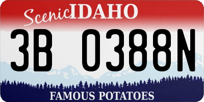 ID license plate 3B0388N