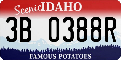 ID license plate 3B0388R