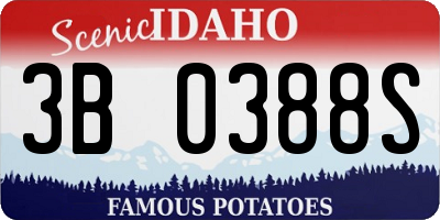 ID license plate 3B0388S