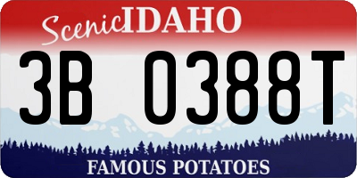 ID license plate 3B0388T
