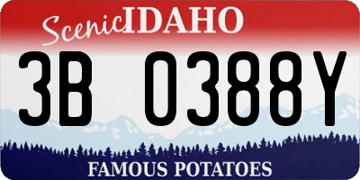 ID license plate 3B0388Y