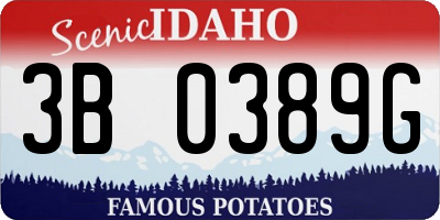 ID license plate 3B0389G