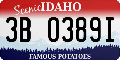 ID license plate 3B0389I