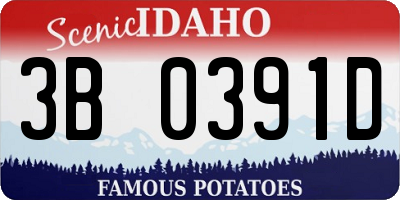 ID license plate 3B0391D