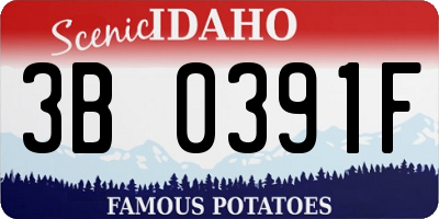 ID license plate 3B0391F