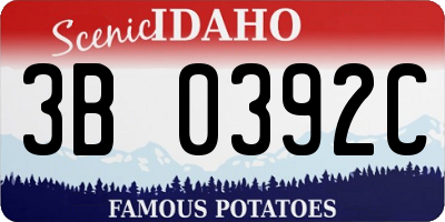 ID license plate 3B0392C