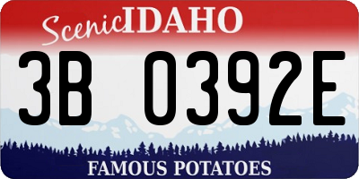 ID license plate 3B0392E
