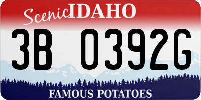 ID license plate 3B0392G