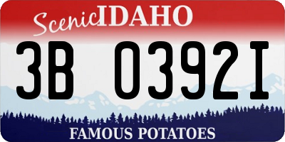 ID license plate 3B0392I