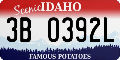 ID license plate 3B0392L