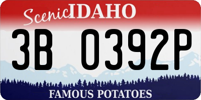 ID license plate 3B0392P