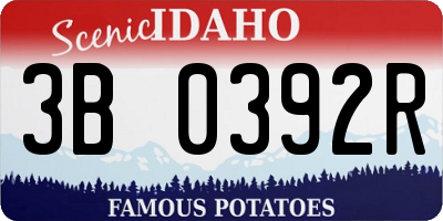 ID license plate 3B0392R
