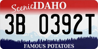 ID license plate 3B0392T